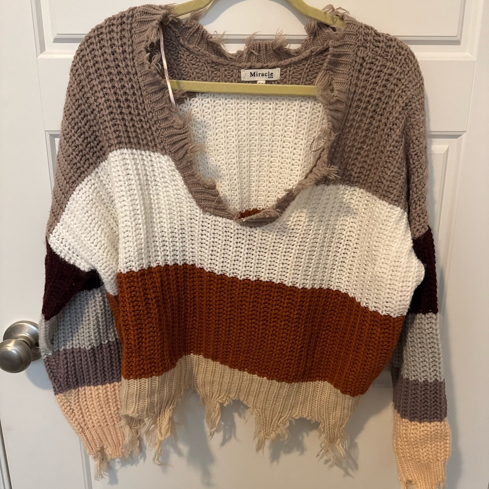 Cropped knit sweater